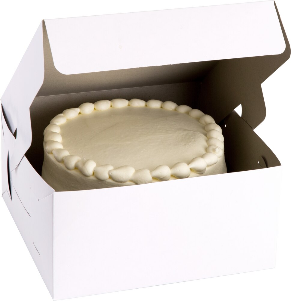 White Square Cake Box, 10-in x 10-in x 5-in