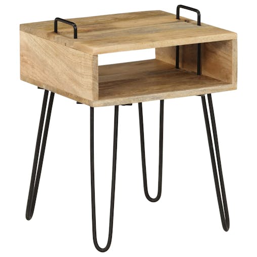 NNEVL Bedside Table Solid Mango Wood 40x34x47 cm