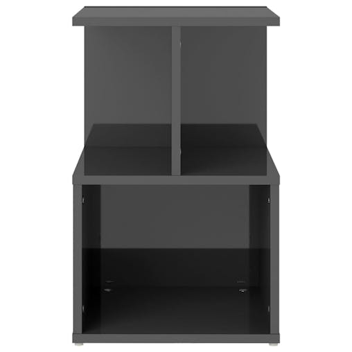NNEVL Bedside Cabinets 2 pcs High Gloss Grey 35x35x55 cm Chipboard