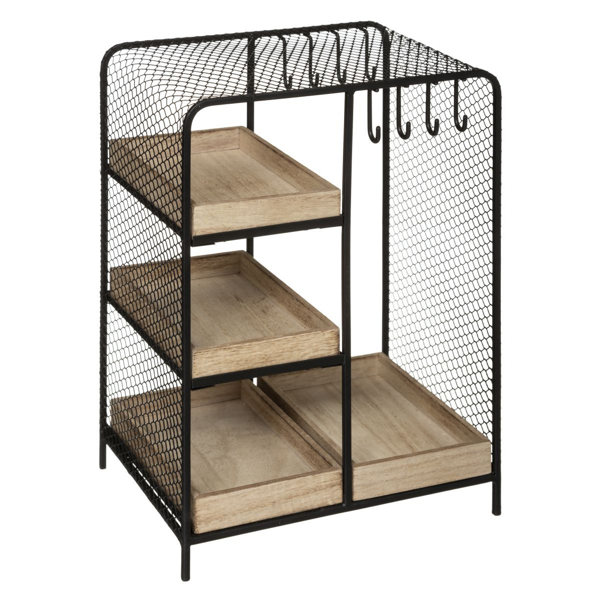 Organizer na biżuterię metalowy czarny 28x15 cm pojemnik na drobiazgi