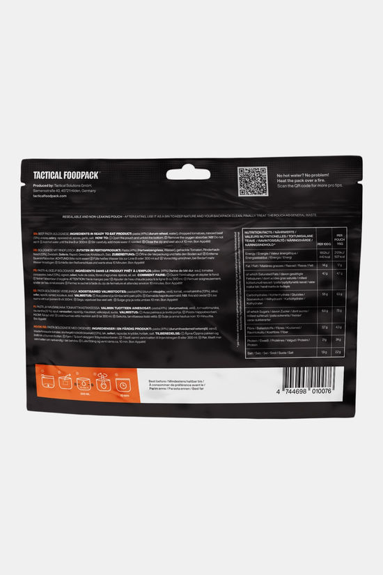 Tactical Foodpack Beef Pasta Bolognese Maaltijd