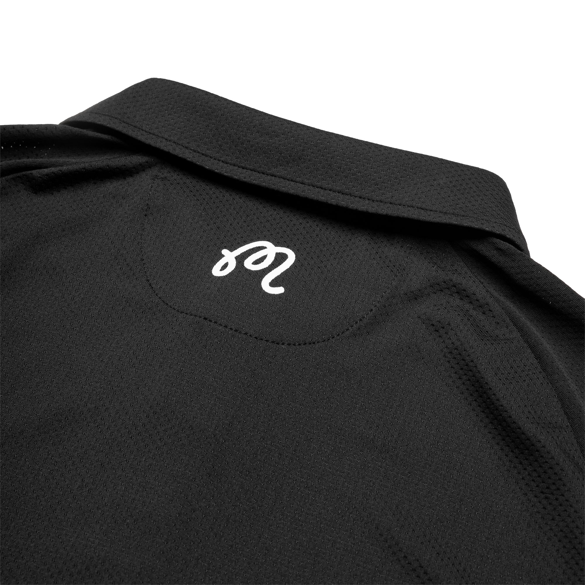 Malbon Golf Raglan Sleeve Mesh Polo - Black