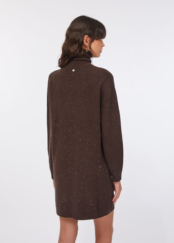 Abito in maglia con micro paillettes