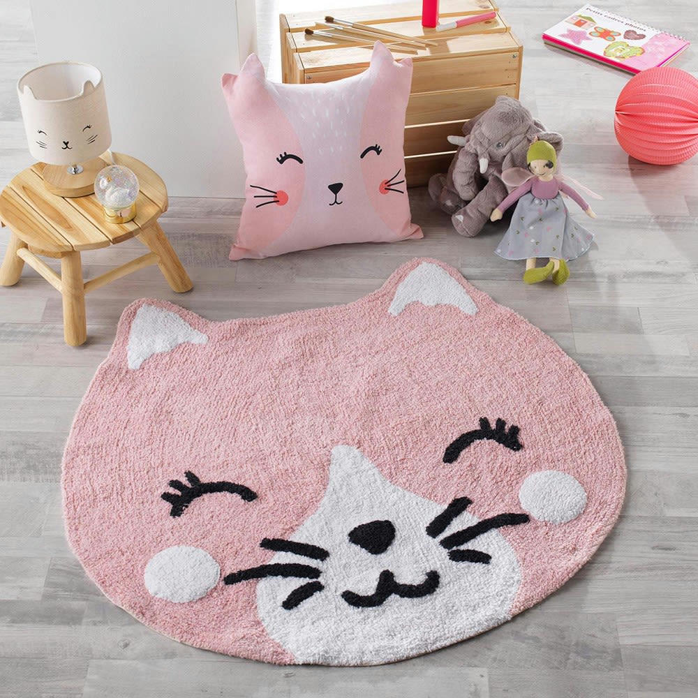 CHATON - Tapis rond polycoton D90cm