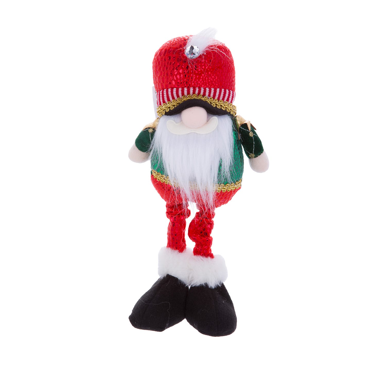 Gnomo Natale altezza 35 cm rosso verde