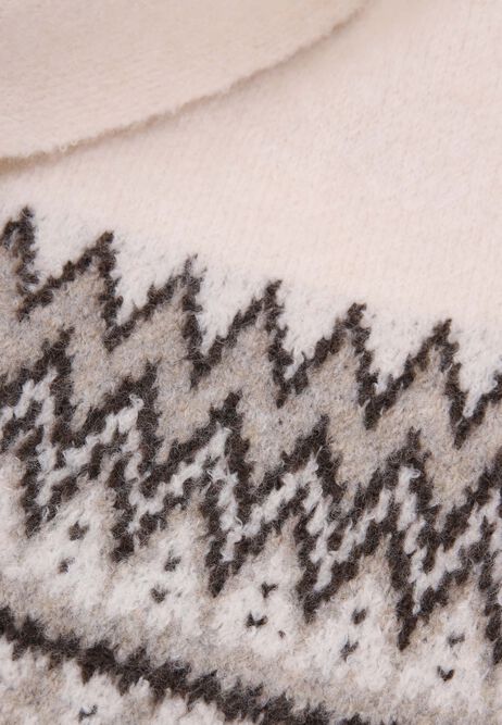 Womens Cream Fairisle Scarf