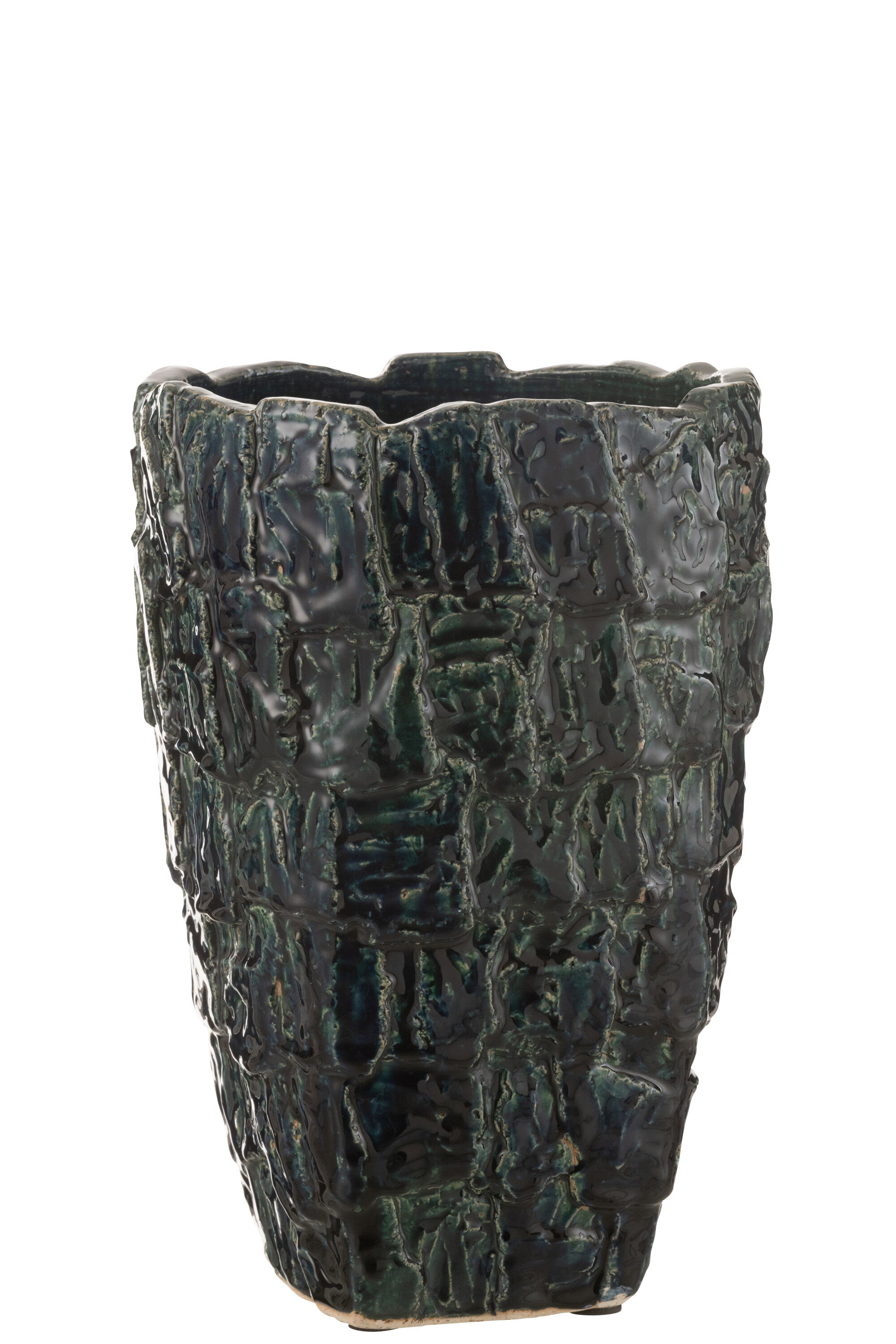J-Line vaas Aoki - keramiek - groen - large - Ø 25 cm