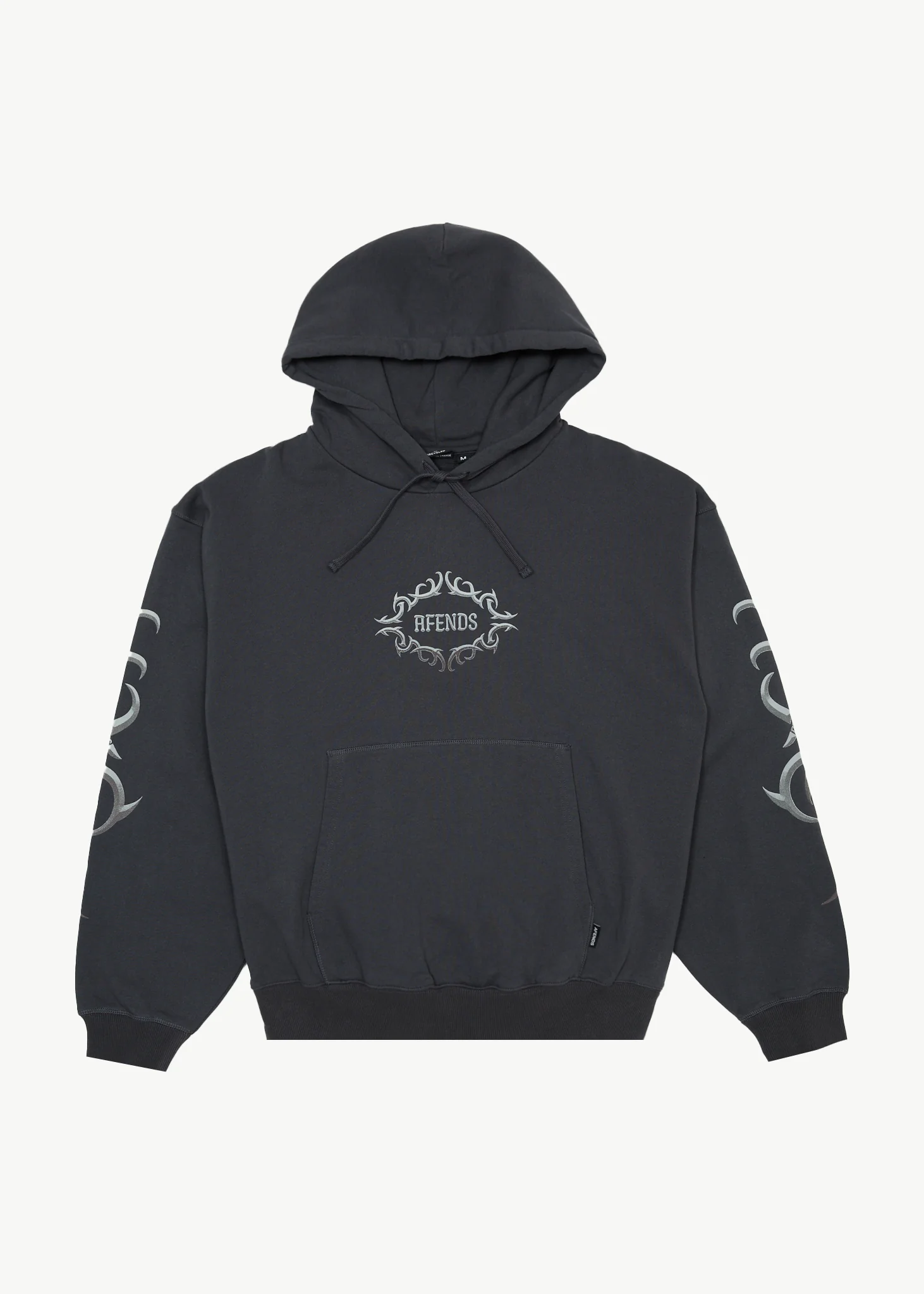 AFENDS Mens My Tribe - Boxy Hoodie - Charcoal