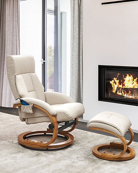 Fauteuil massant FORCE Cuir PU Beige clair