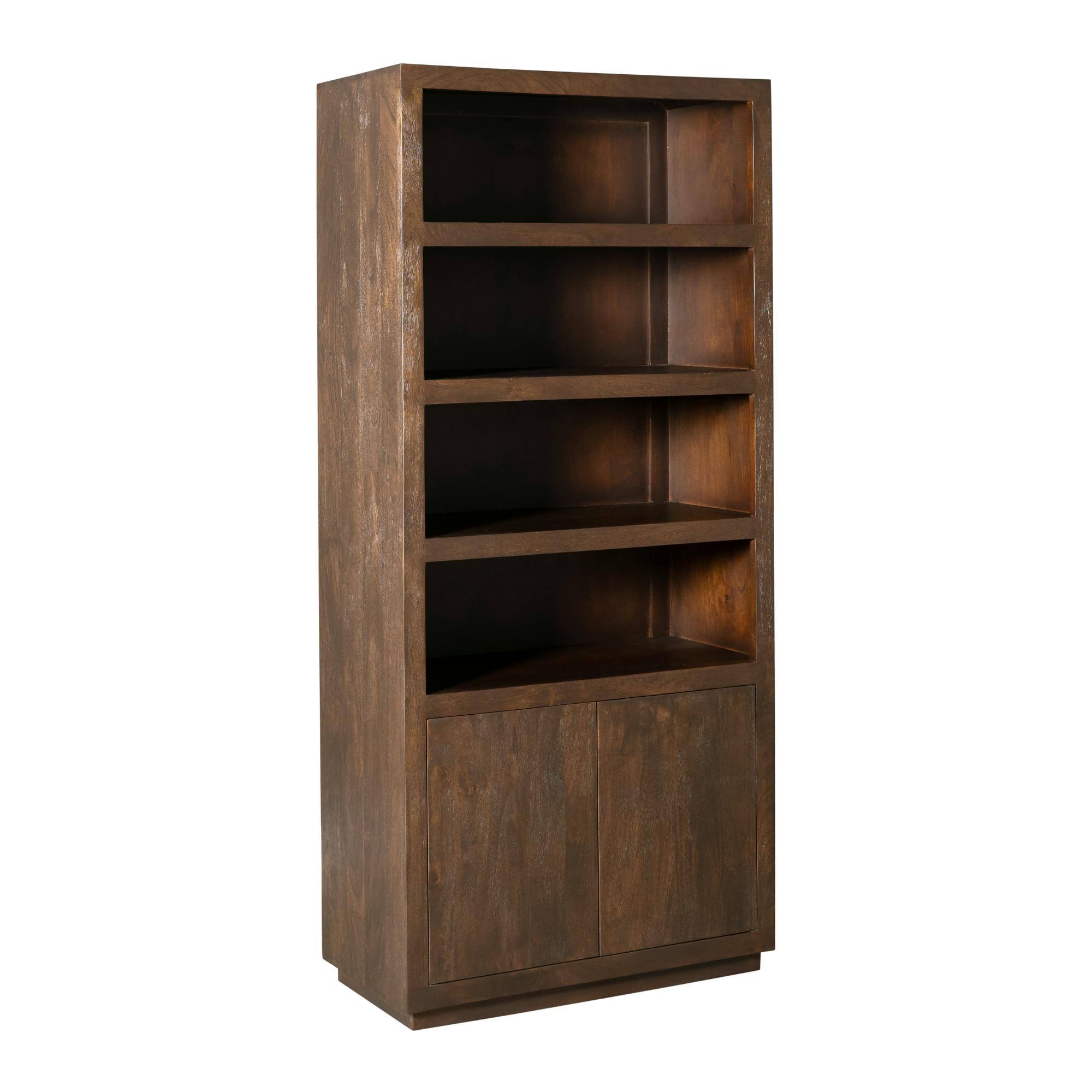 Bibliothèque salon bois foncé MONTARO