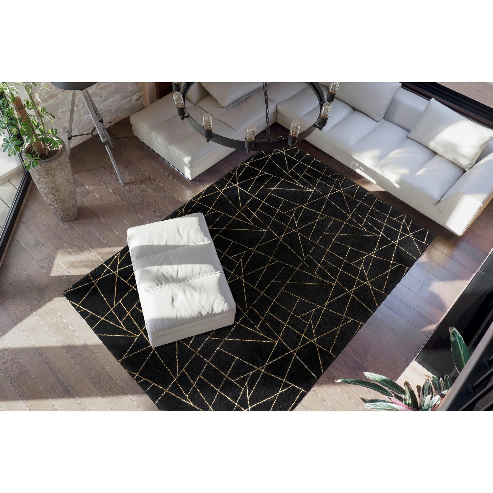 BIJOU 125 - Tapis moderne Polyester Noir