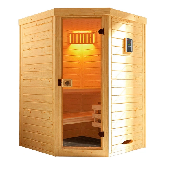 Massivholzsauna »LAUKKALA«, BxHxT: 144 cm x 200 cm x 144 cm