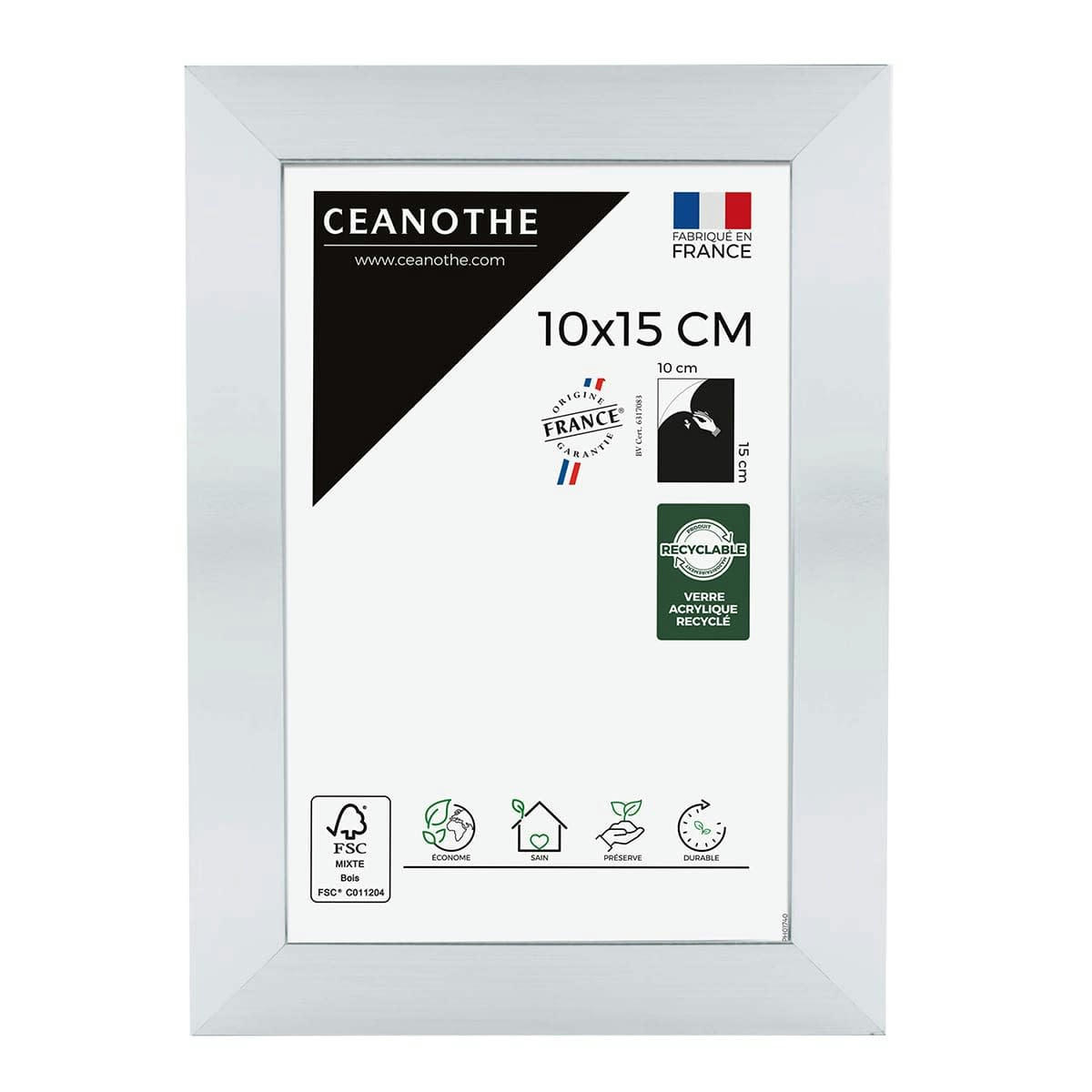 PRECIOUS - Cadre photo acier 10x15 cm résine recyclée