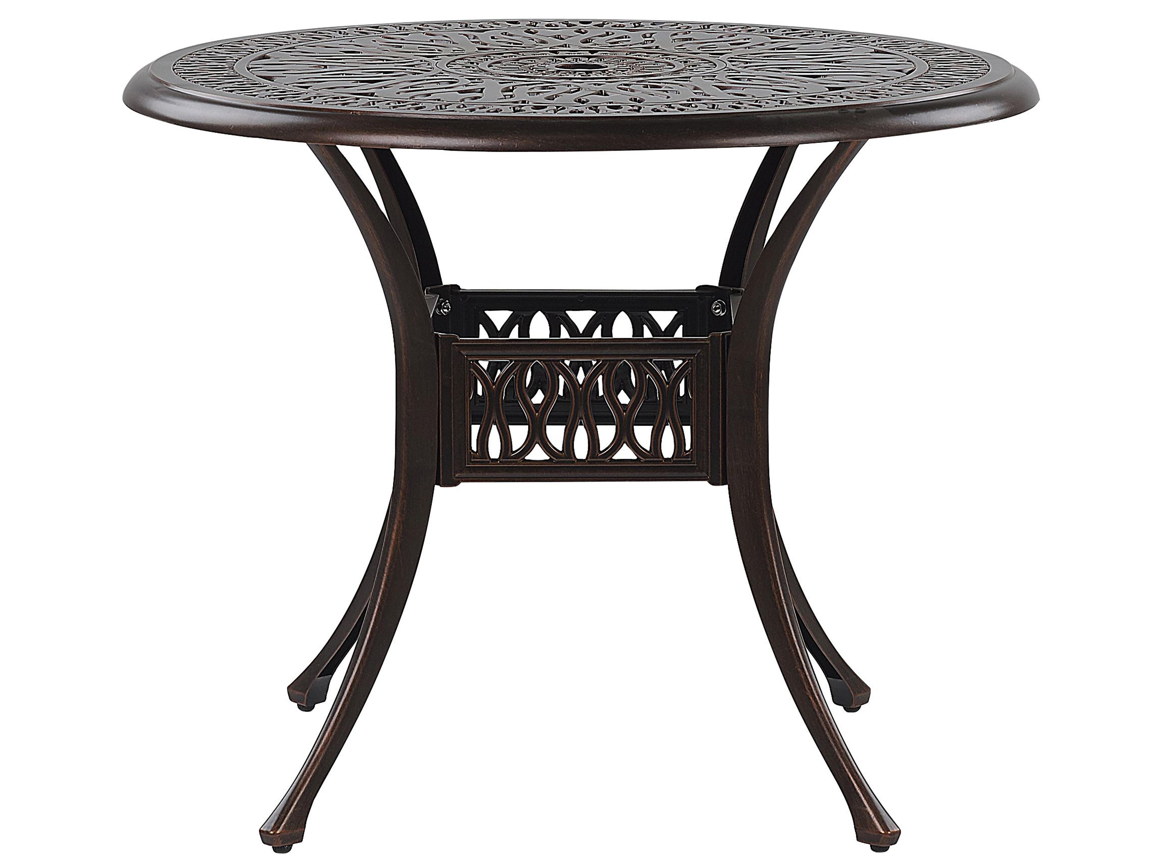 Garden Dining Set 4 Seater ANCONA with Cushions Metal Dark Brown