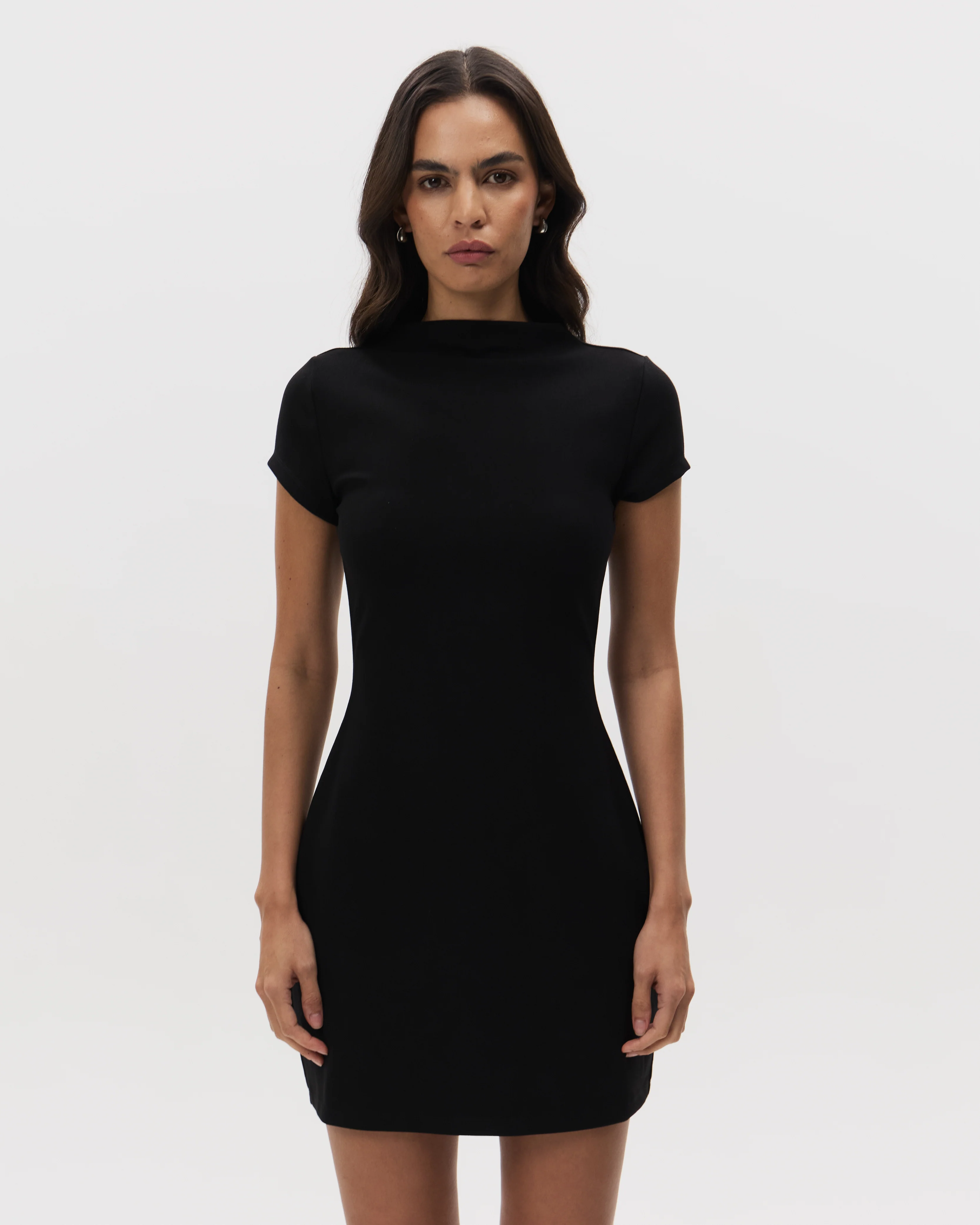 Mock Neck Mini Dress
