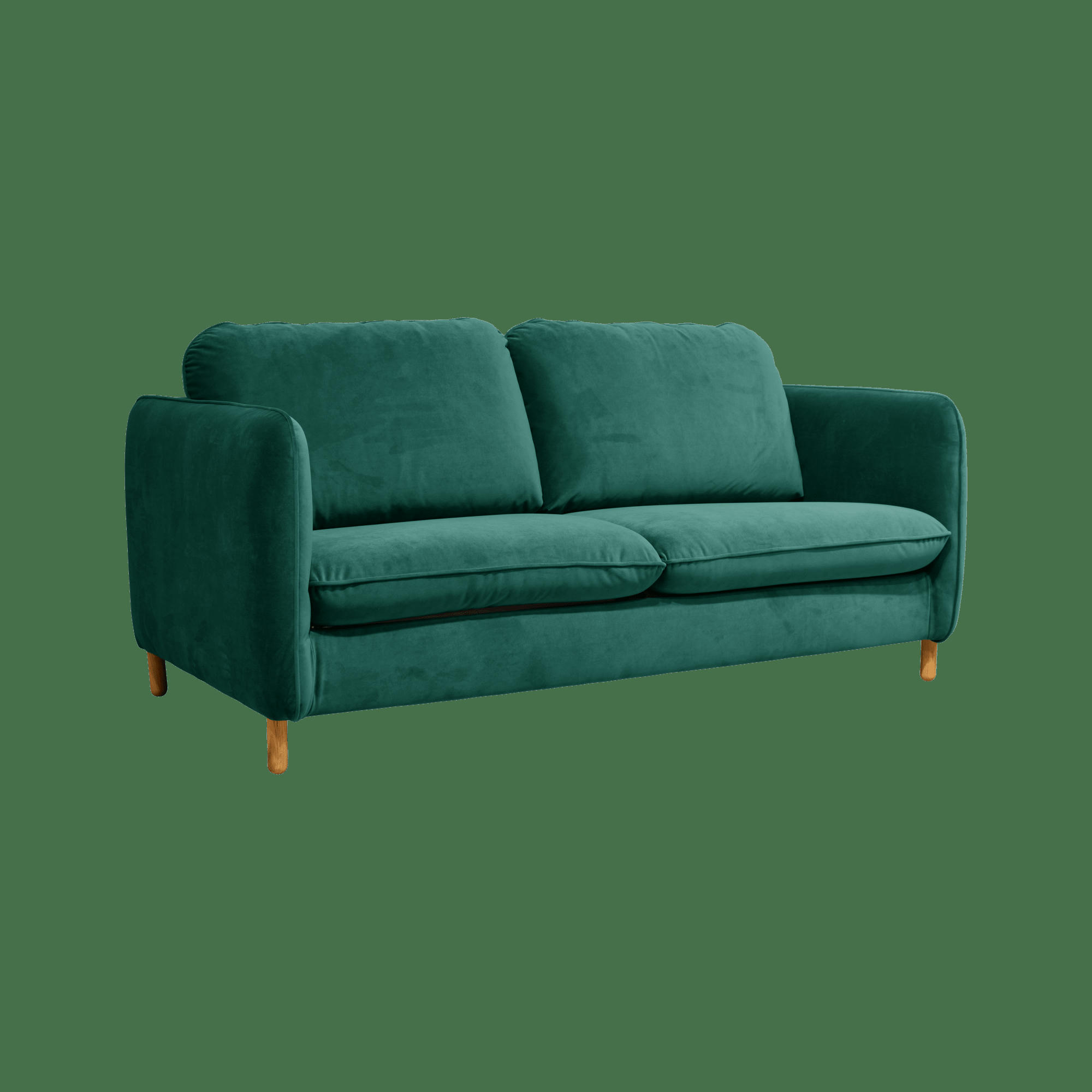 PORTIMO - Canapé convertible en velours 3 places vert