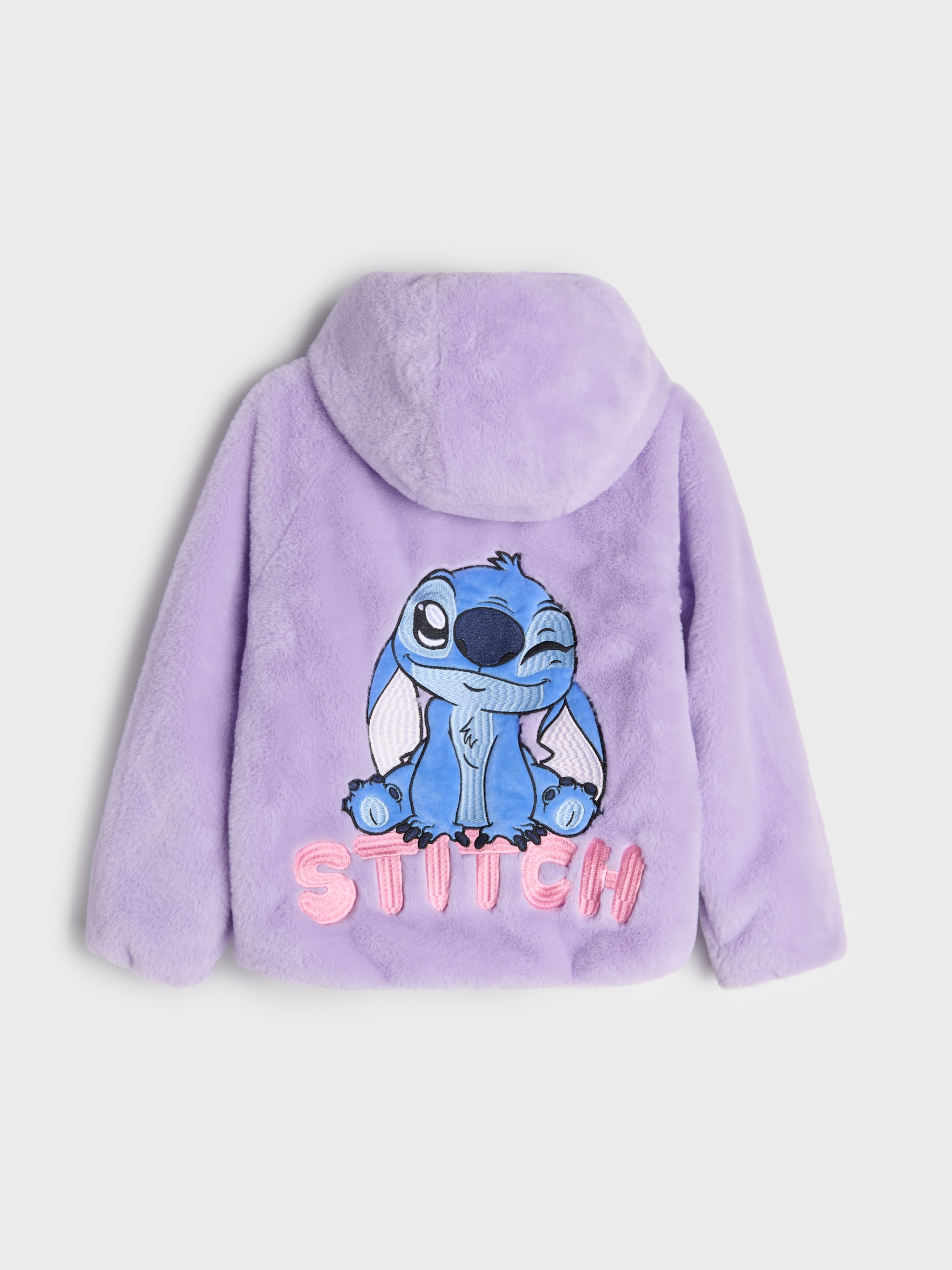 Pluszowa kurtka z haftem na plecach Stitch