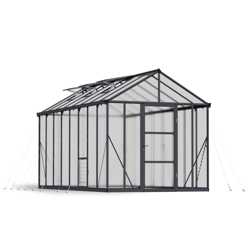 Serre en polycarbonate Glory grise 11,4 m² CANOPIA