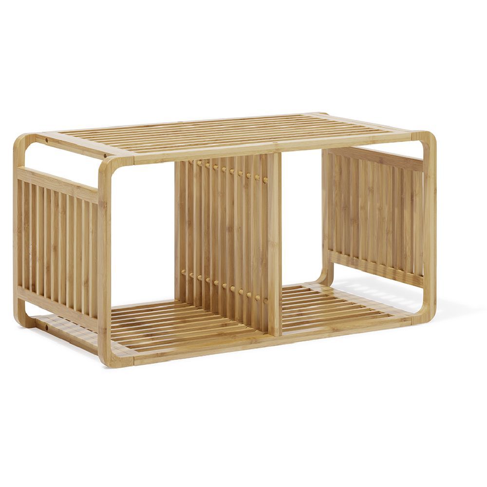 étagère 2 cases Macao bambou naturel - L33xH.64,5xP.33 cm