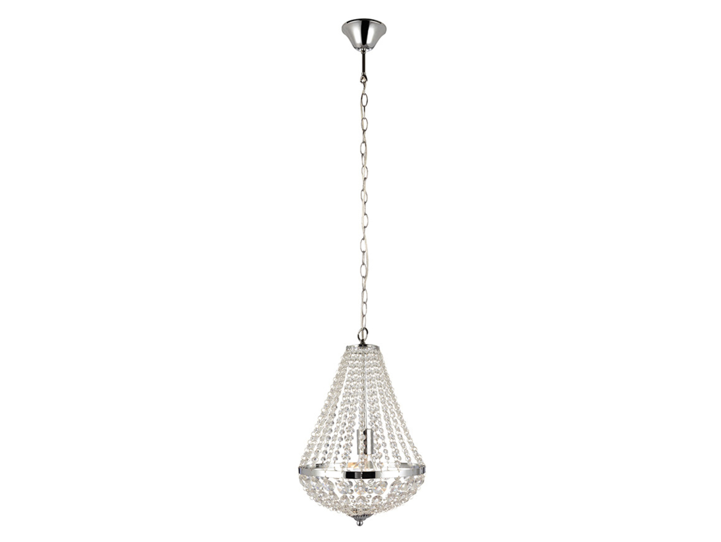 Lampa wisząca Granso kryształowa srebrna