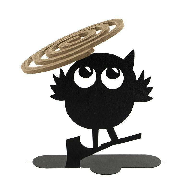 - Porte-spirales d'encens - Chou le hibou noir