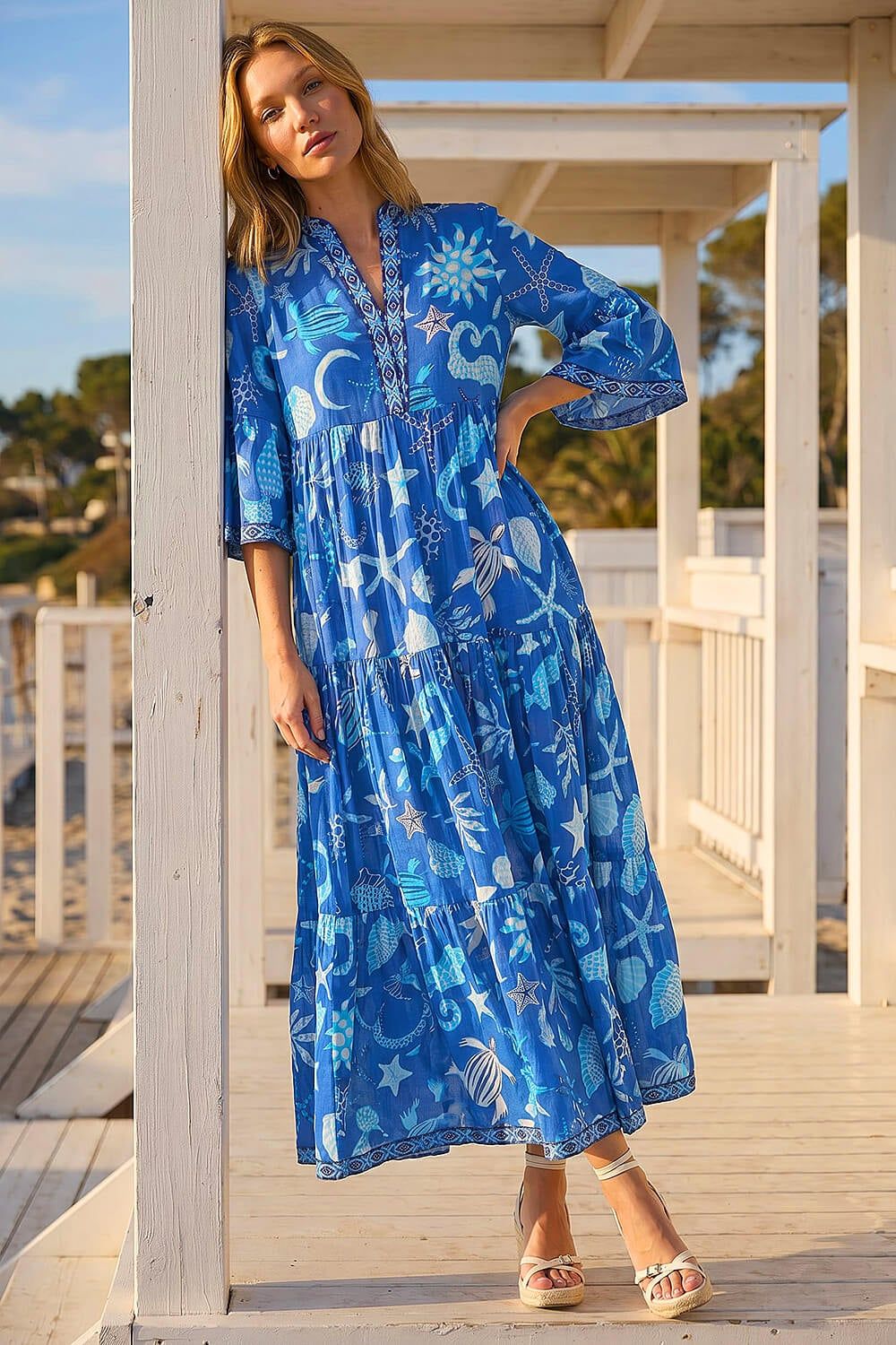 Roman Seashell Maxi Dress