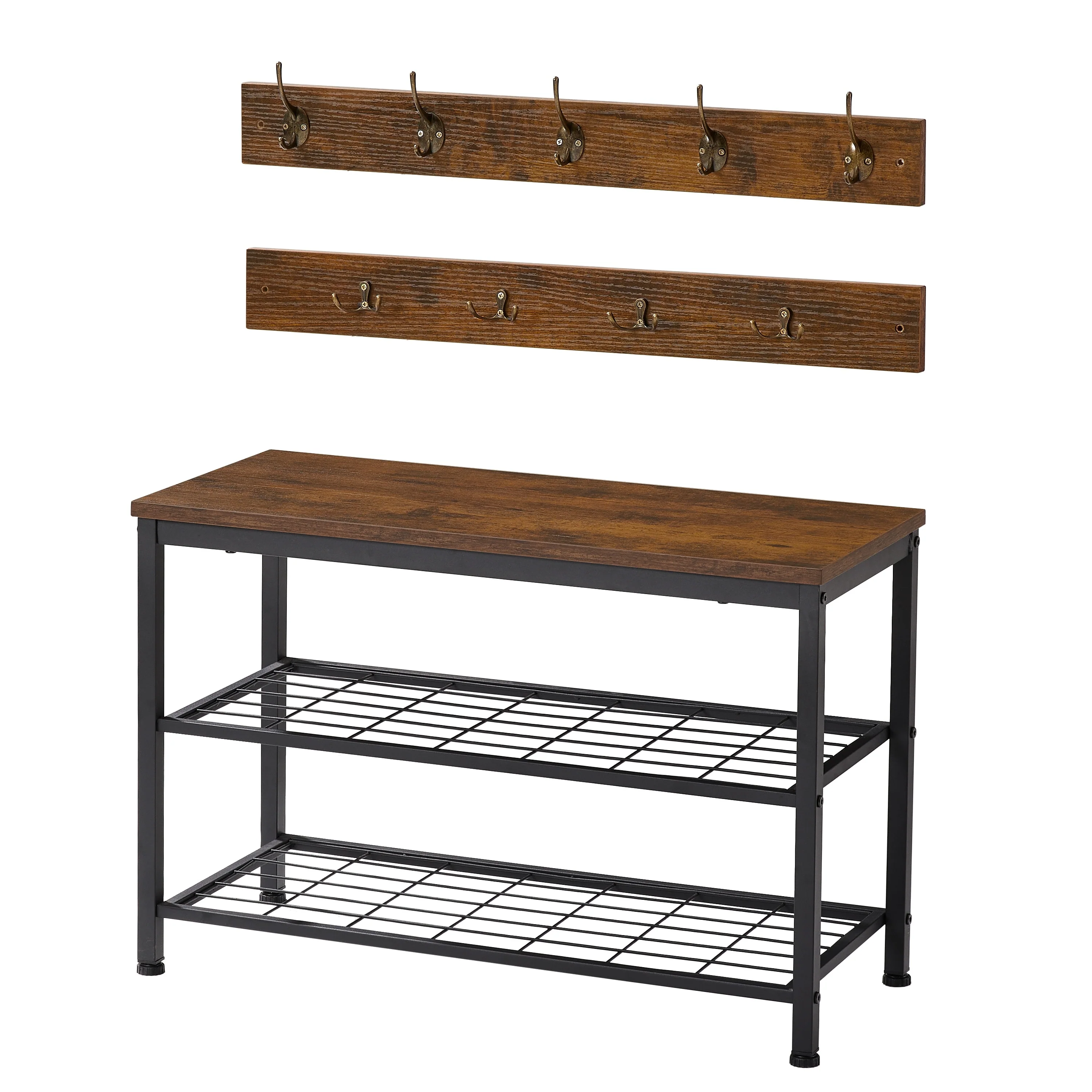 Coat Shoe Rack Bench Set