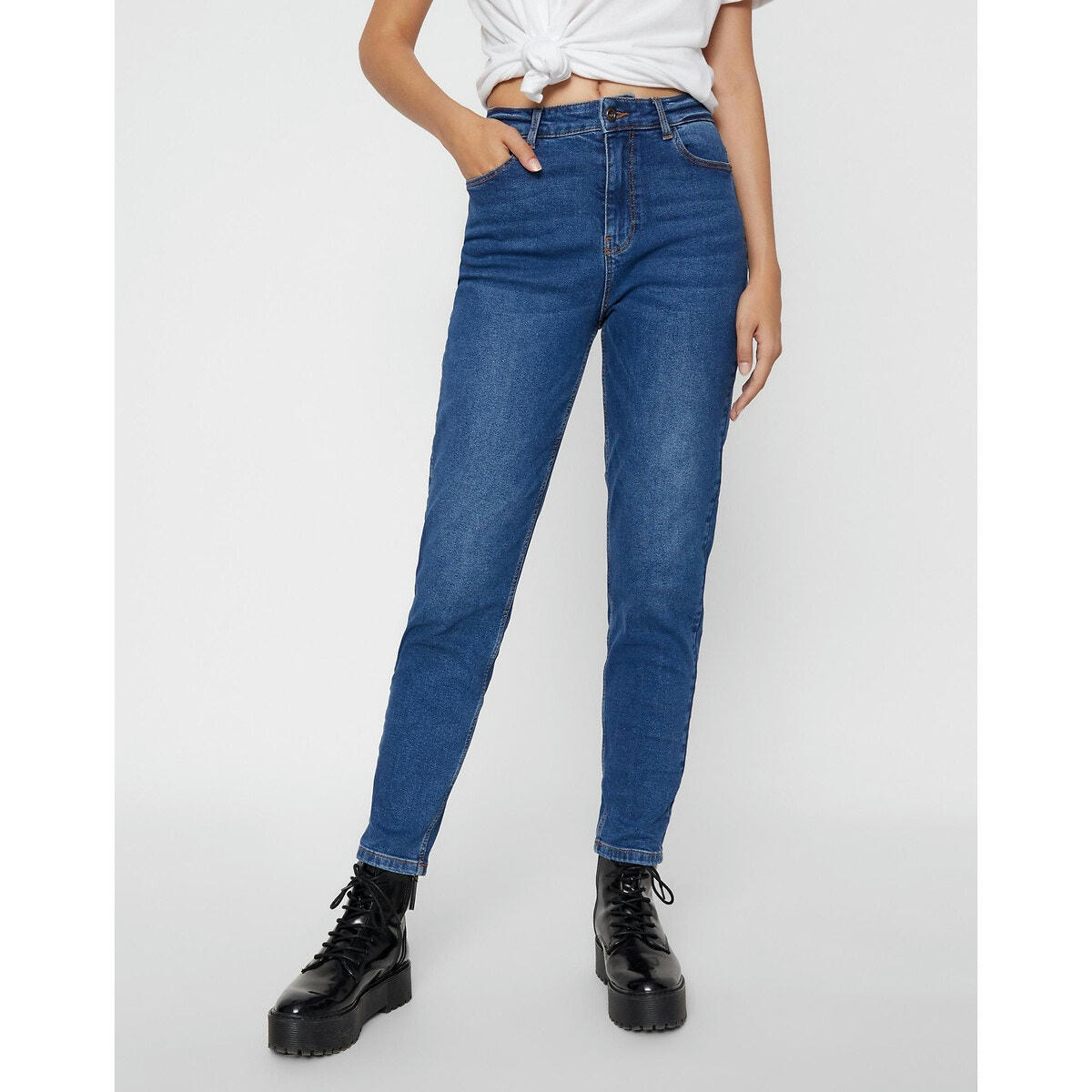 Jean mom, taille haute