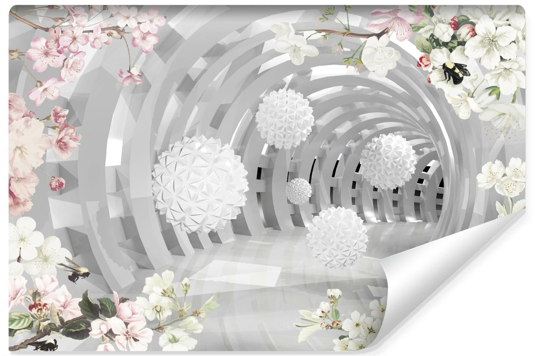 Fototapeta Abstrakcyjny Tunel Z Kulami 3D 90x60cm