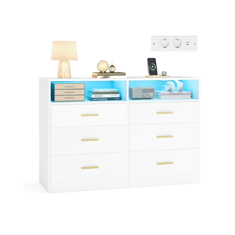 Commode chambre moderne à six tiroirs pour dressing