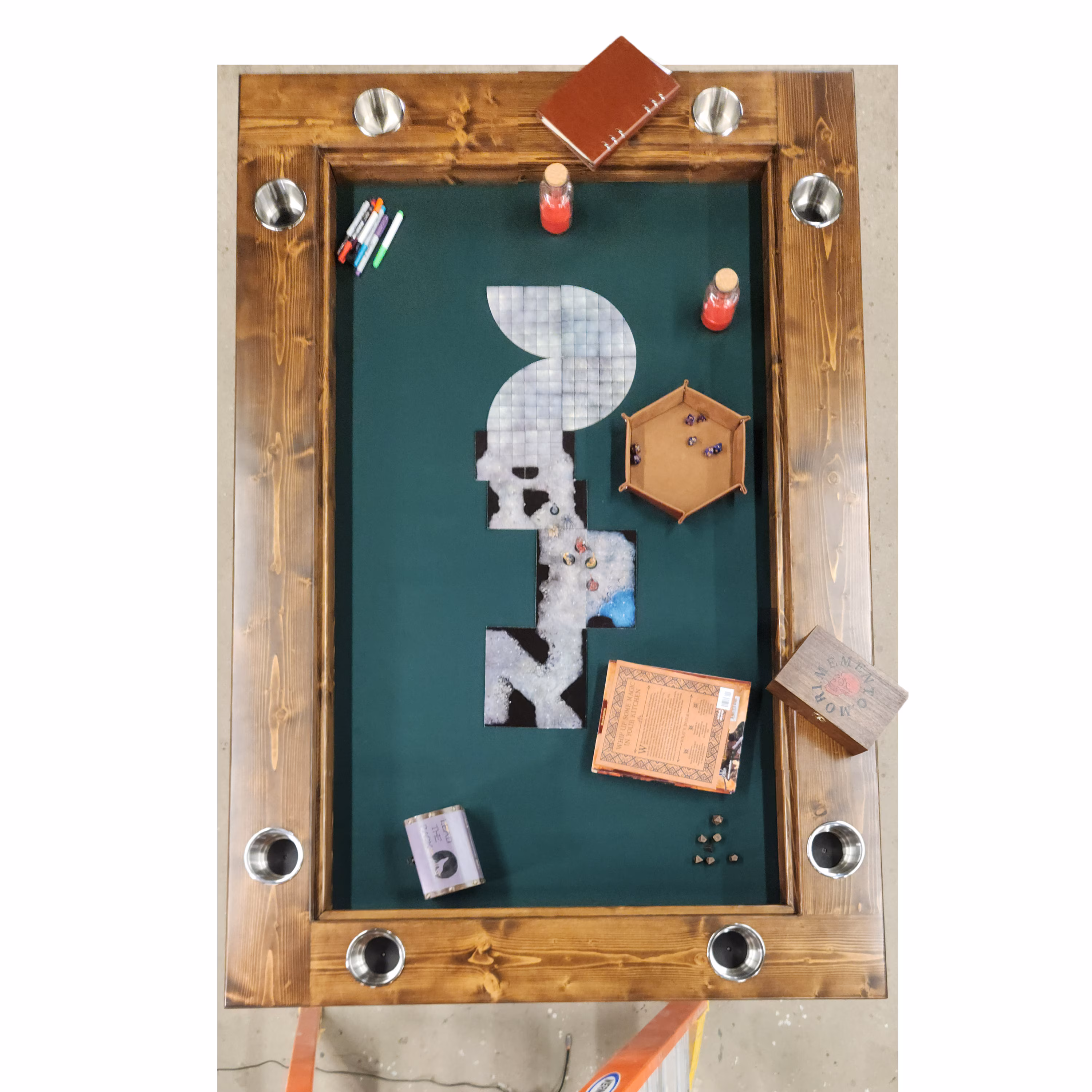 Folding Board Game Table, Wood Gaming Table for RPGs, Wargaming, TTRPGs, Puzzles, Cards