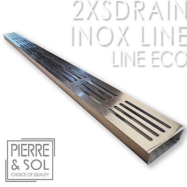 Caniveau Inox Hauteur 2,5 cm - 2XSDRAIN EASY Grille Inox Line - LINE ECO - Caniveau de 100 cm
