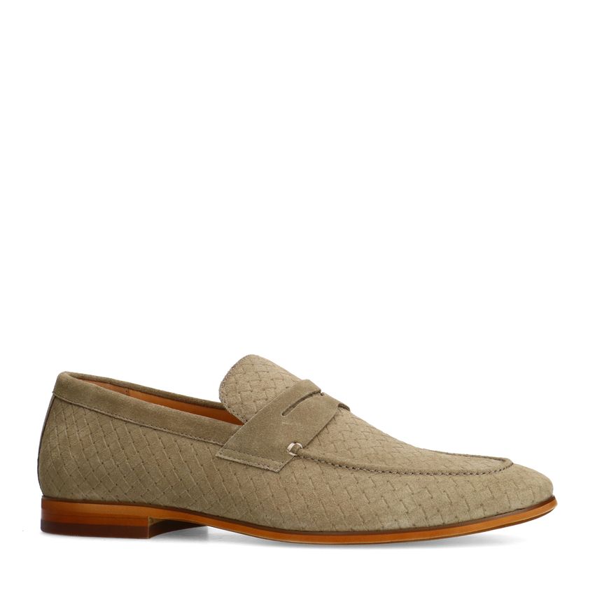 Manfield Taupe suède loafers