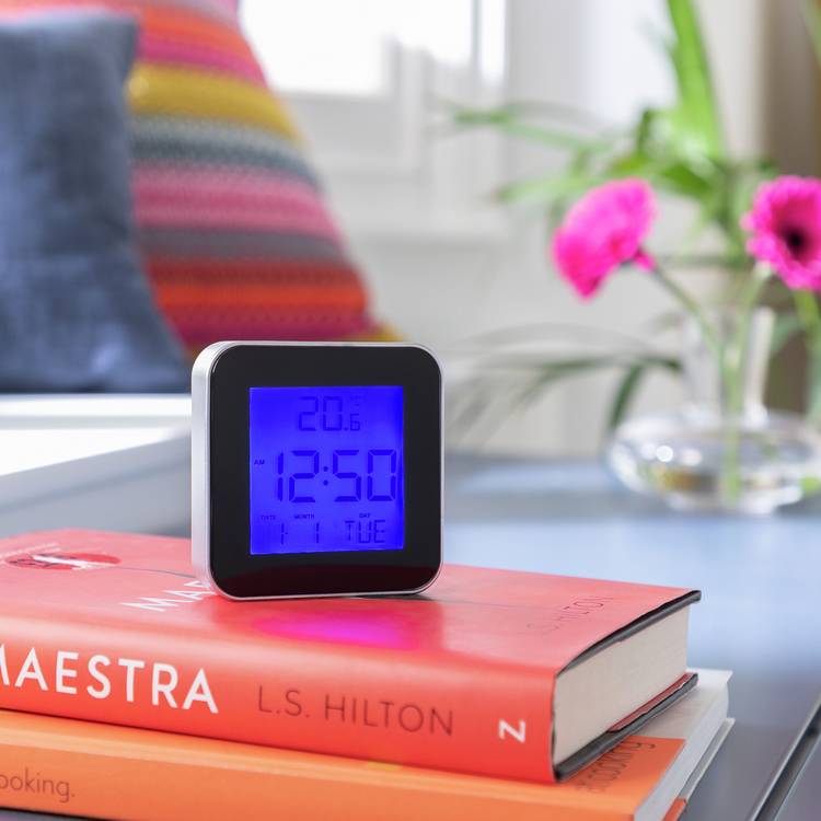 Habitat LCD Display Digital Alarm Clock - Silver