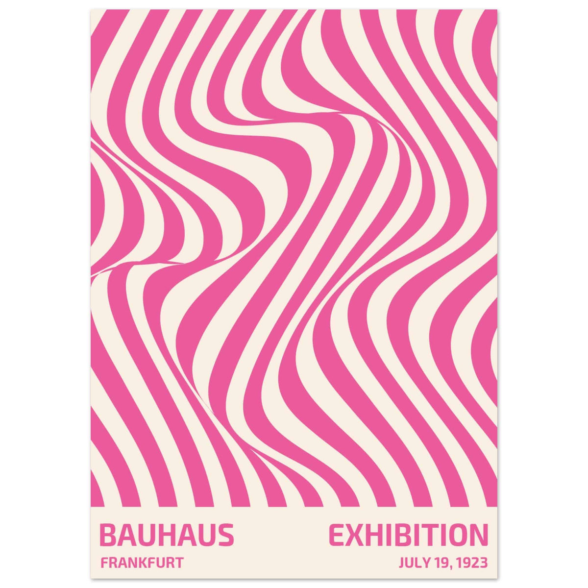 Artfulprints Poster Bauhaus - Exhibition Frankfurt pink  - 50x70 cm - Roze