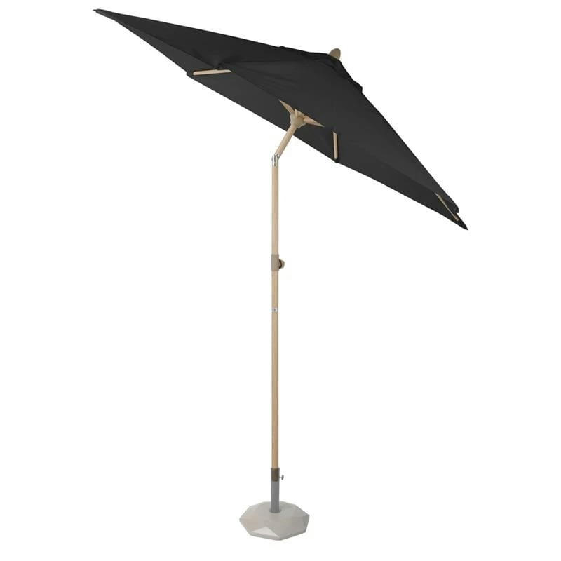 ROMA - Parasol de jardin en aluminium avec mât central en bois noir 3m