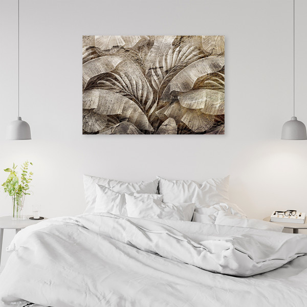 Feeby Obraz Liście palmy dżungla na imitacji betonu 60x40