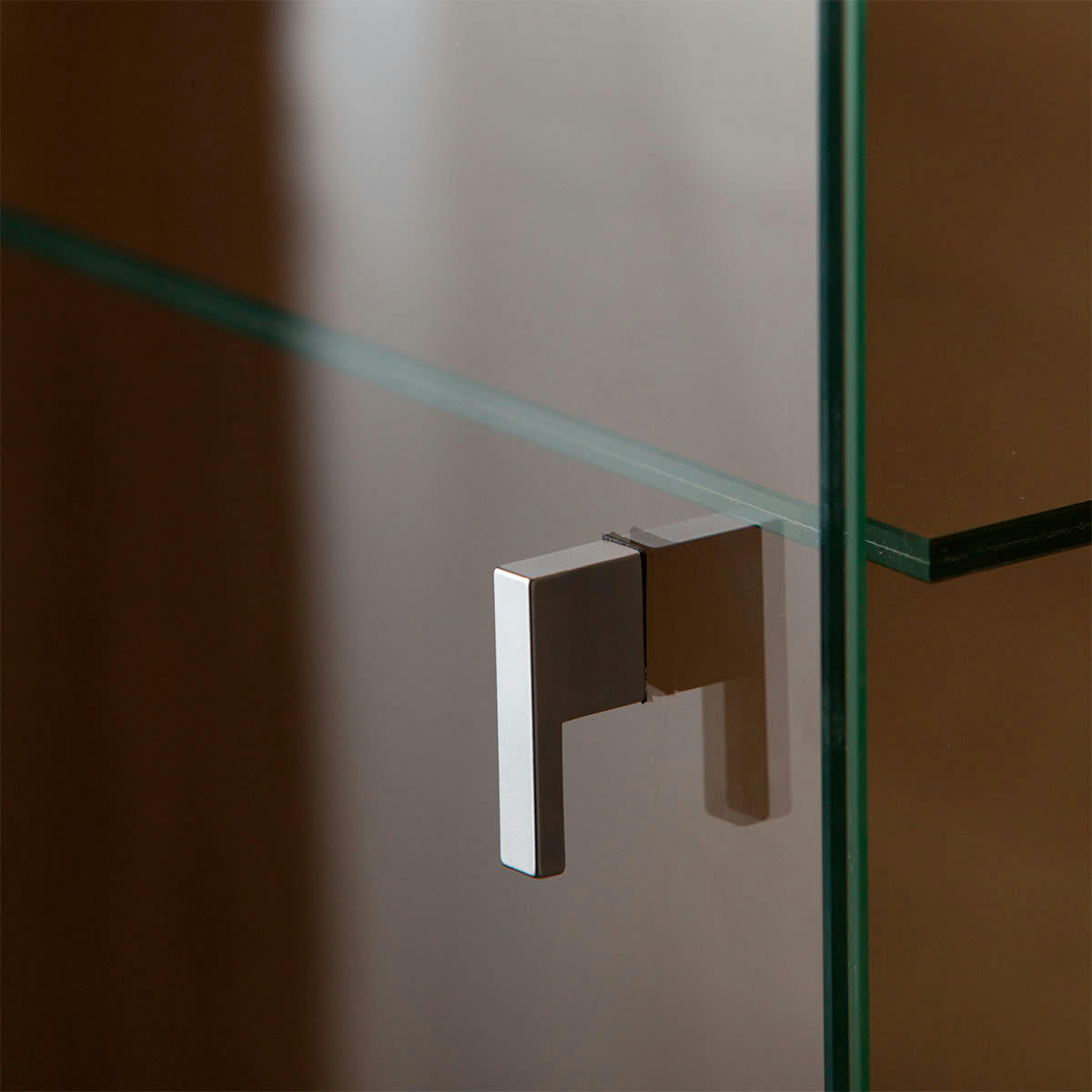 - Vitrine 1 porte ouverture gauche panneaux stratifiés blanc et naturel