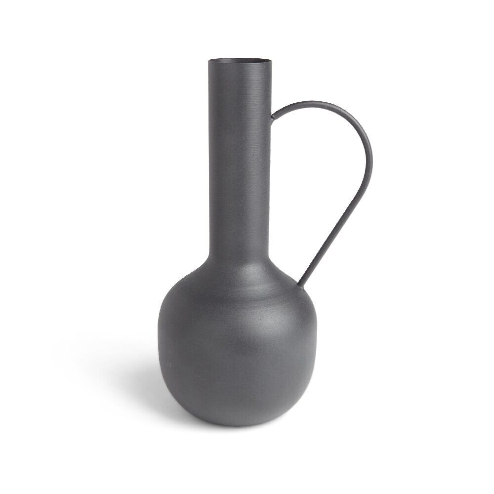 Vase amphore métal noir Ø14,5xH25cm