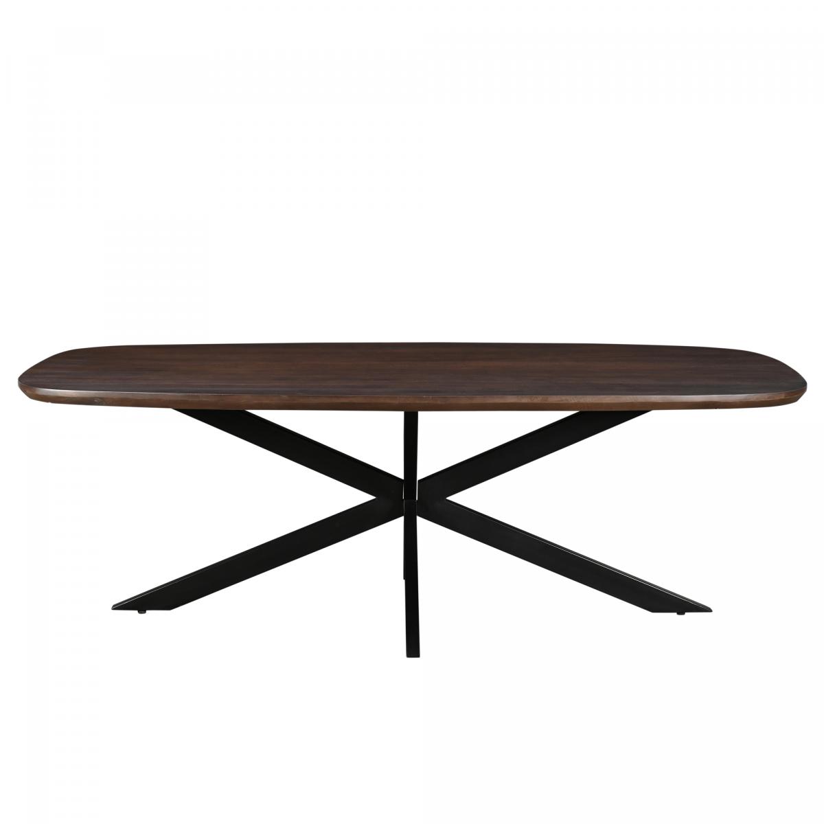 Livingfurn - Jesper deens ovale eettafel - 210 cm - hout - bruin