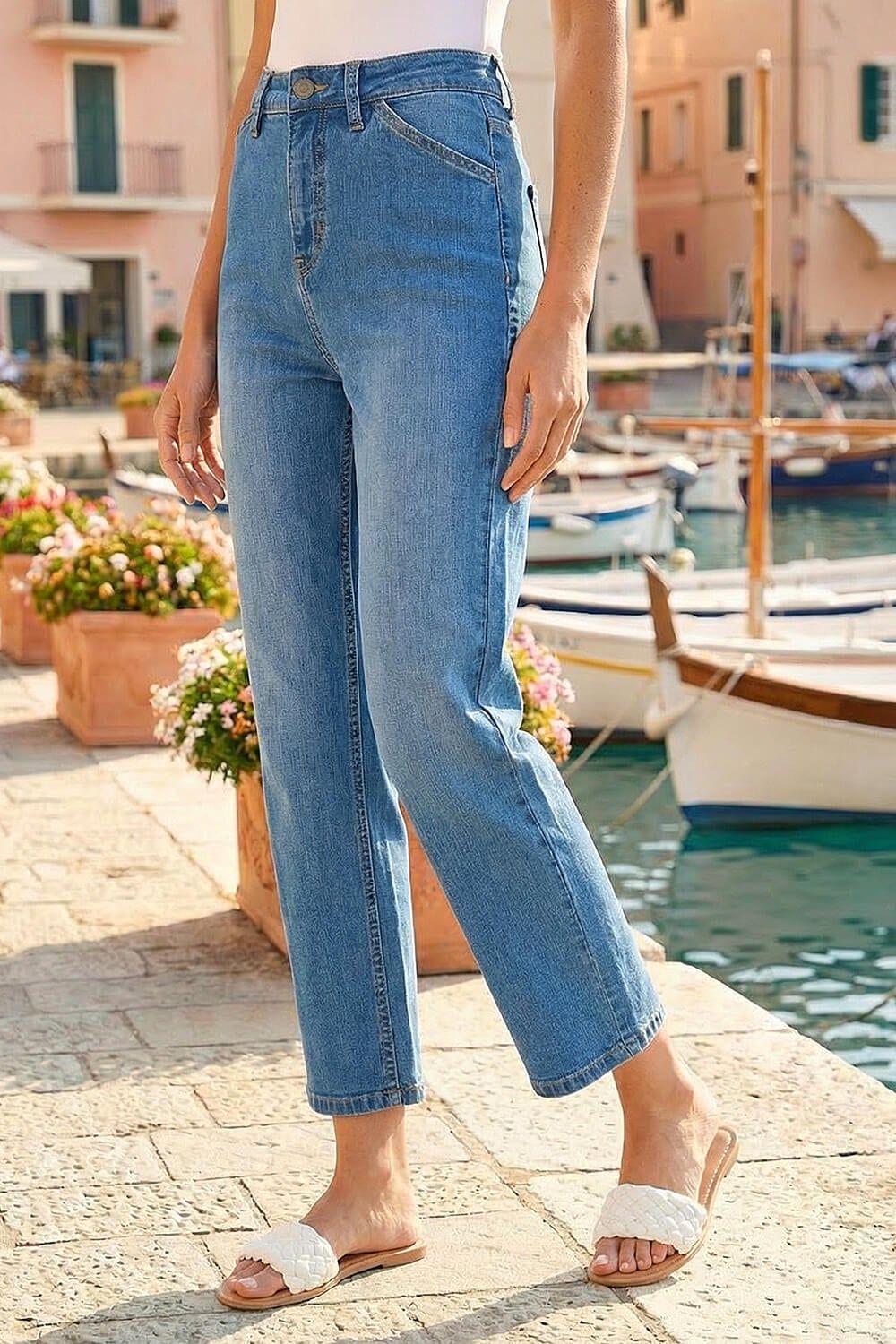 Roman Cotton Ankle Grazer Stretch Jean