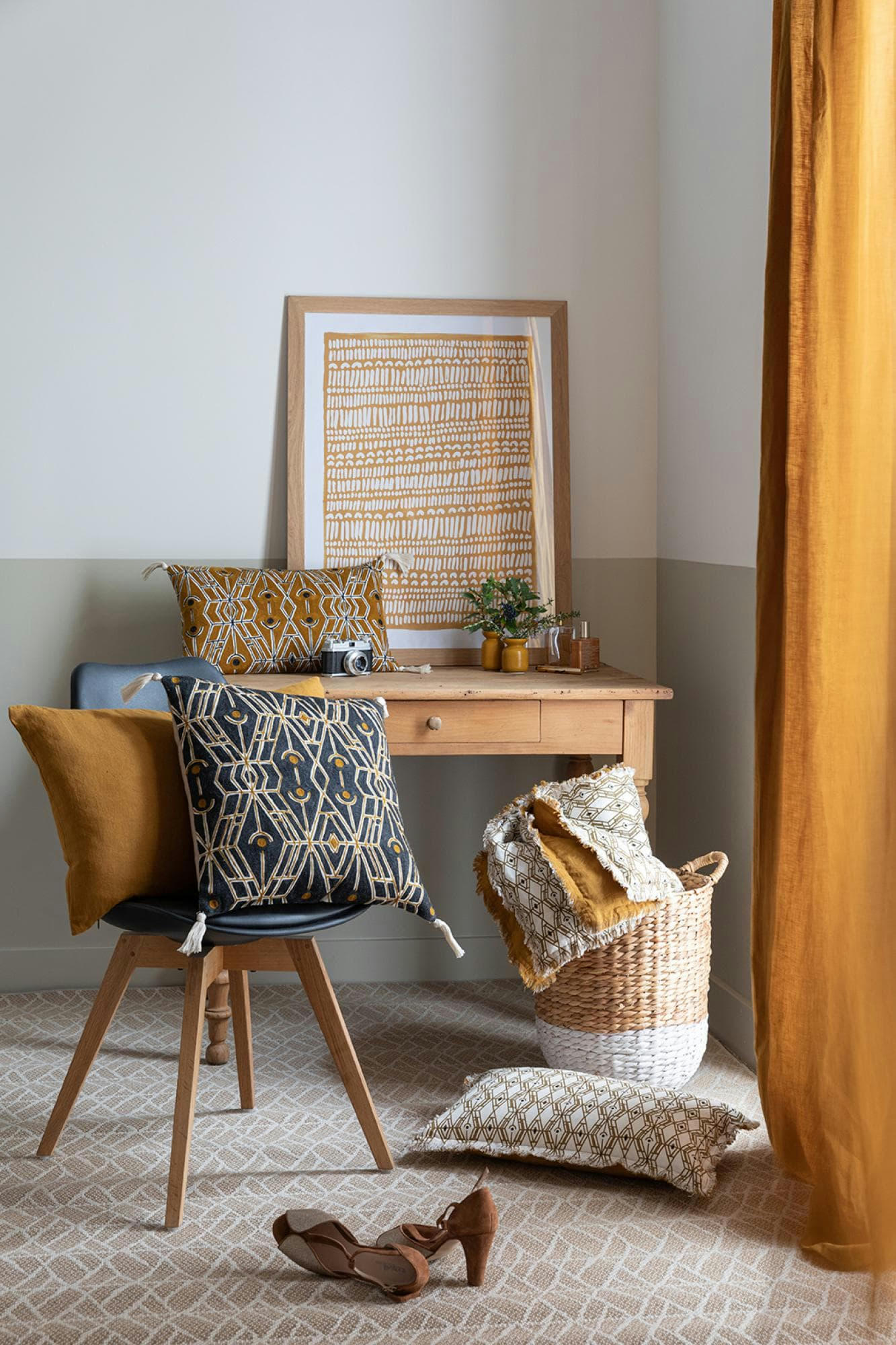 ZEFF - Rideau stonewashed  en lin bronze 140 x 280