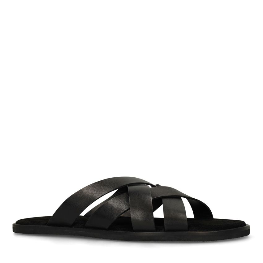 Van Lier Zwarte leren veterschoenen