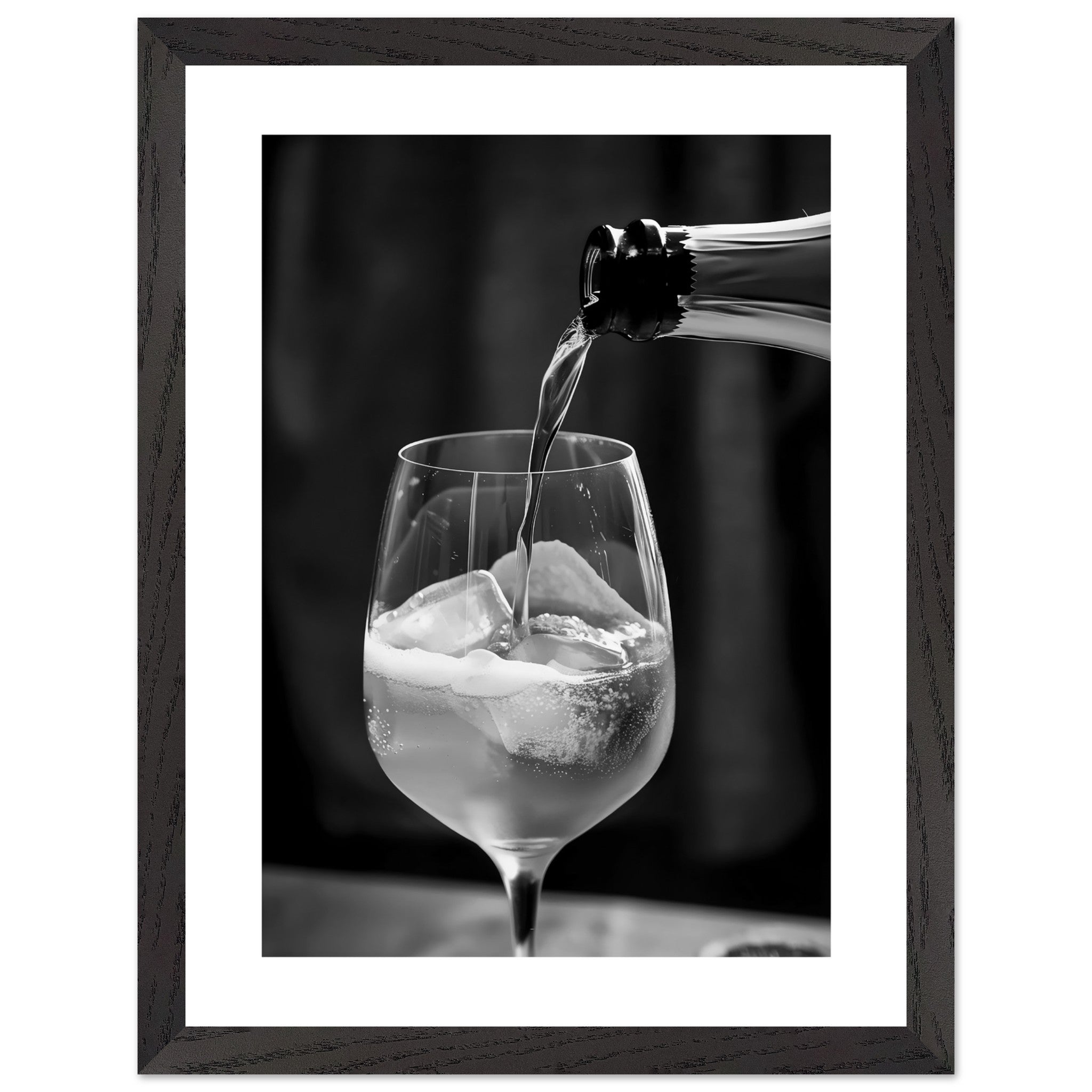 Artfulprints Poster met Lijst Aperol Spritz - Lifestyle black-white  - 30x40 cm - Zwart / Wit