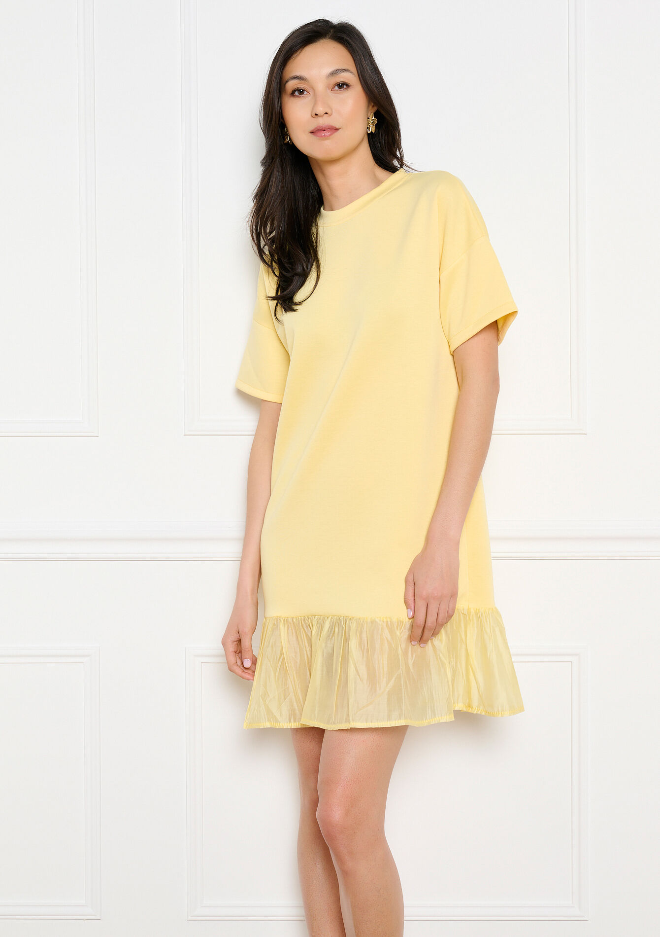 Mini jurk met volantzoom