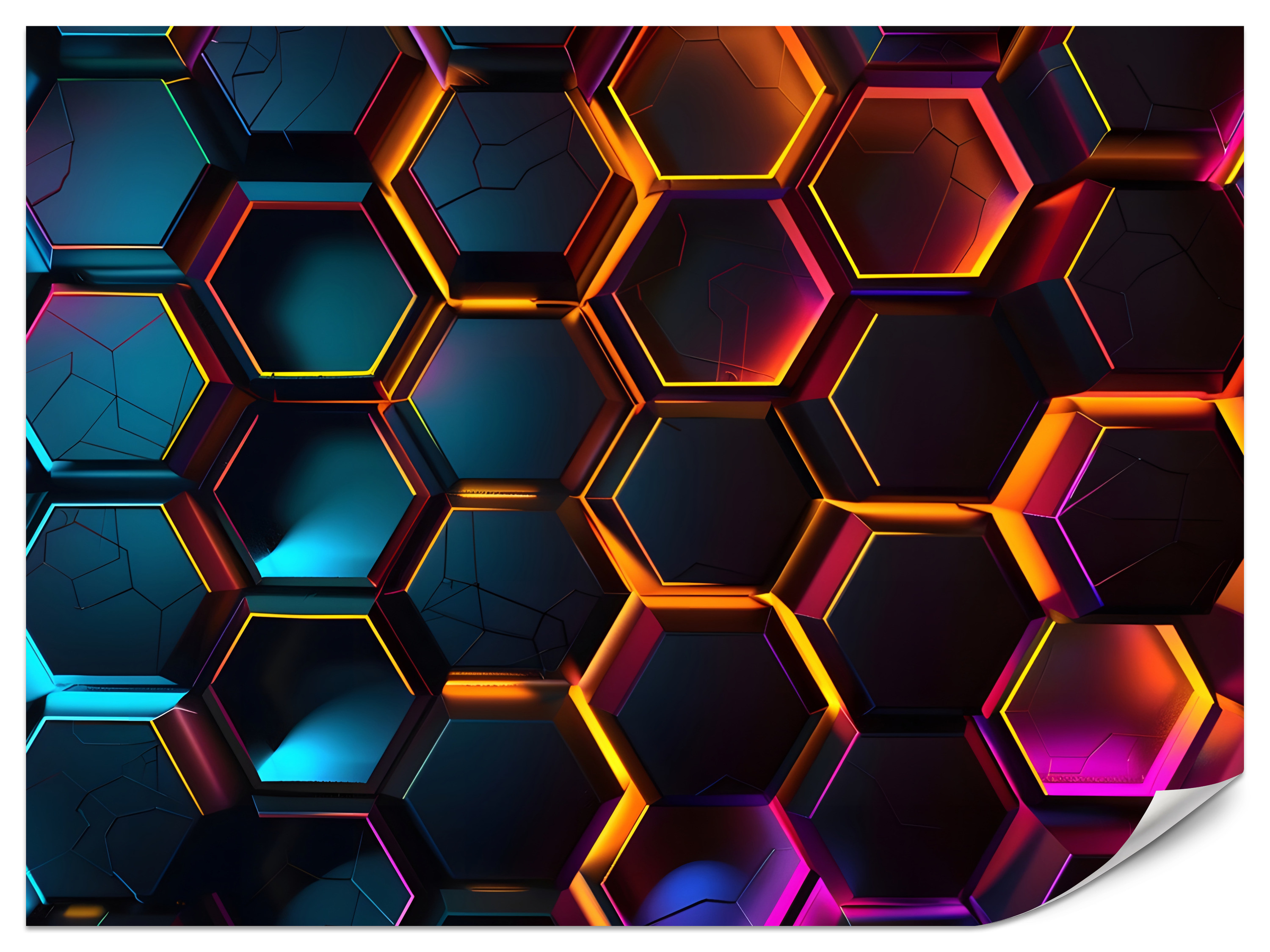 Fototapeta Abstrakcyjne heksagony 3D 100x70cm