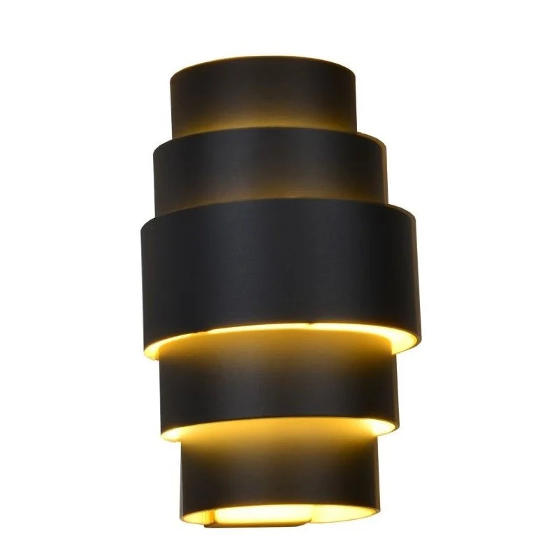 Artdelight wandlamp Rolls - 2 lichts - 13 x 22  cm - zwart goud