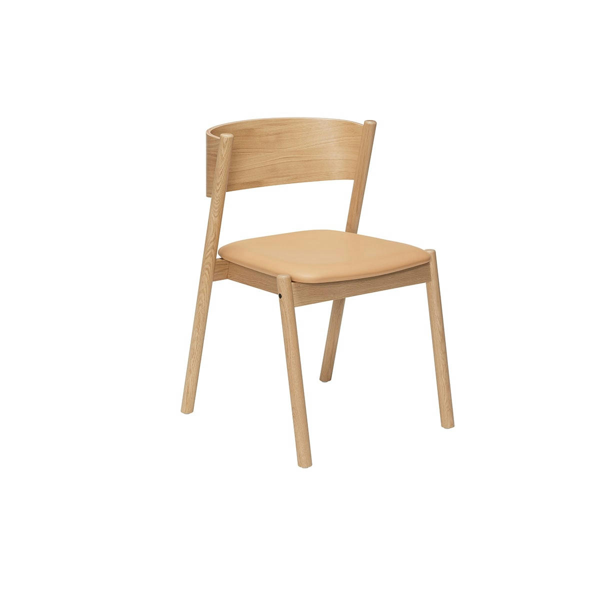 OBLIQUE - Chaises de salle à manger en hêtre, placage de chêne chêne naturel