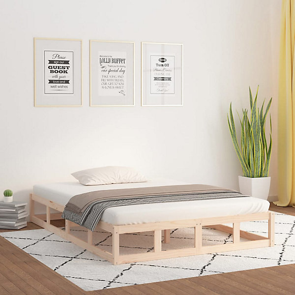 Cadre de lit sans matelas 150x200 cm bois massif vidaXL