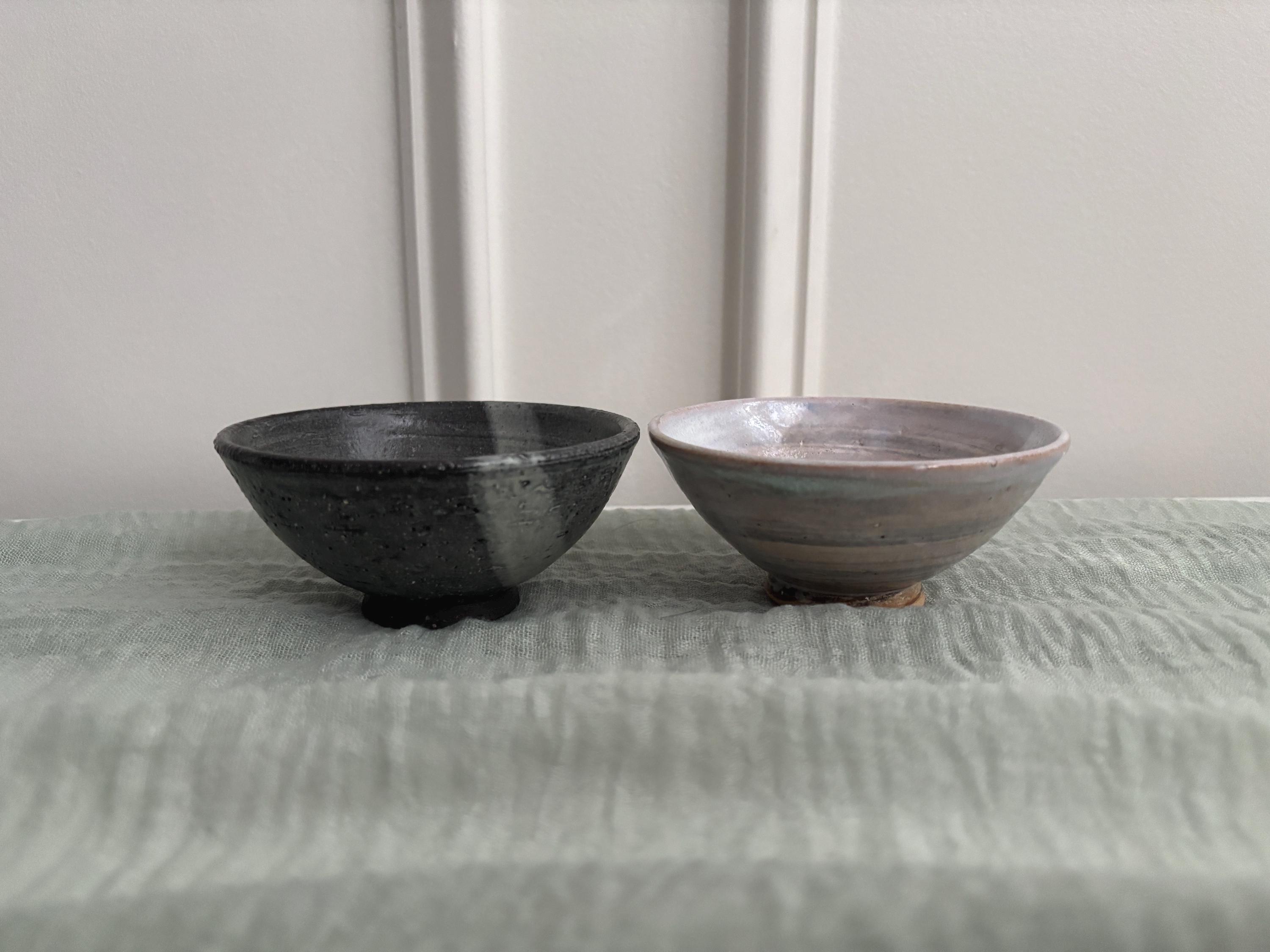 Signed Studio Pottery Bowl Set | Handmade Stoneware Pair | Rustic Wabi Sabi Decor